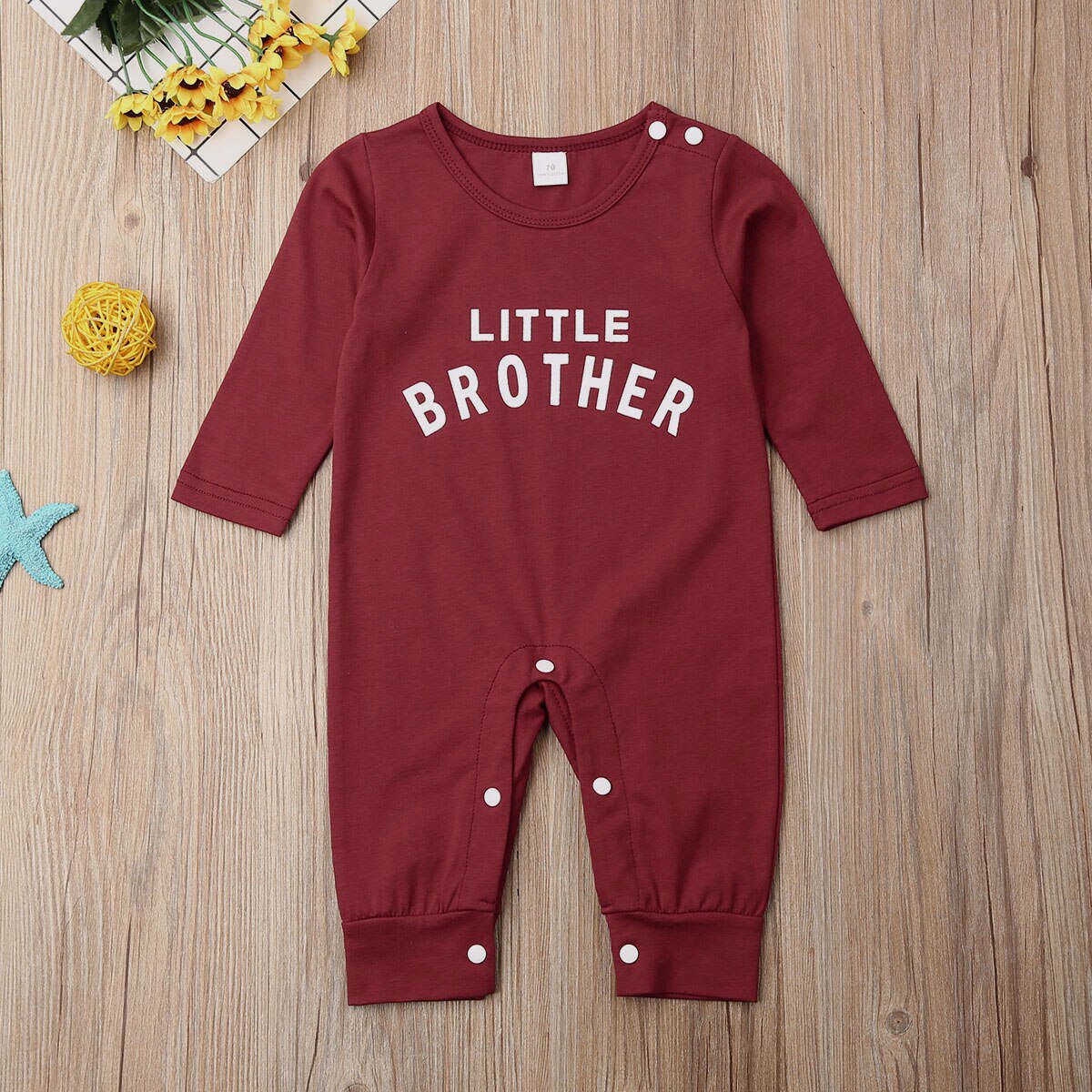 0-24Month Newborn Baby Girl Boy Knitted Long Sleeve Romper Tops Winter Outfits Little Brother One Piece Clothes: Red / 3M