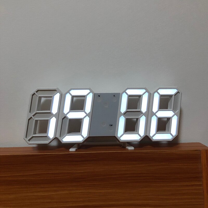 decoration 3D accessories LED digital wall clock Simple plug-in LED home electronic clock usb