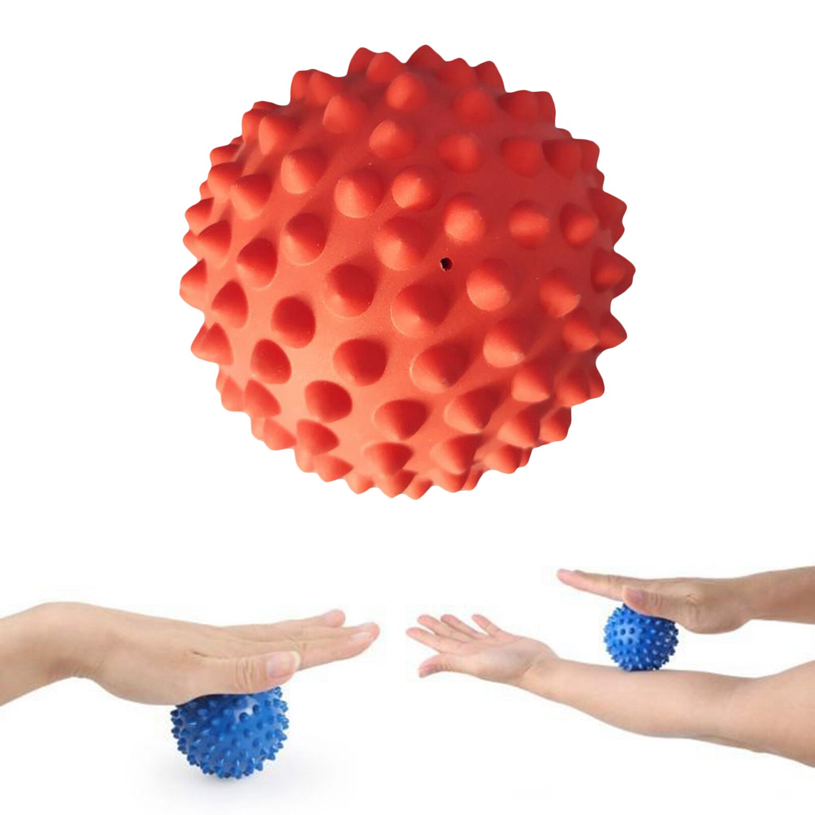 Foot Massage Roller Ball Spiky Massage Ball for Plantar Fasciitis 9cm: Red