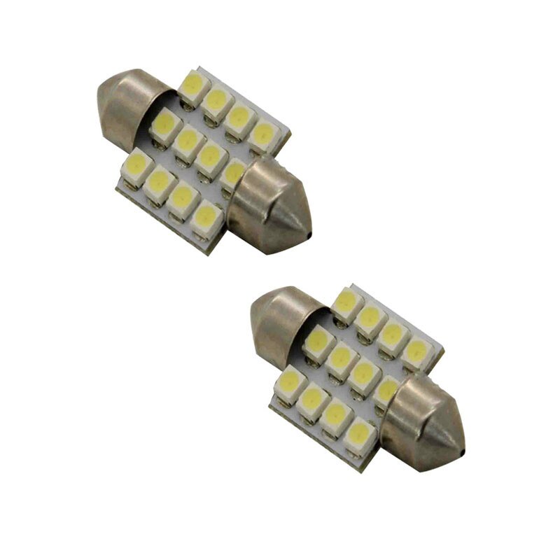 Auto Licht 2Pcs Aqua Blue Festoen-31Mm 12-SMD DE3175 DE3022 Led Lampen Voor Auto Licht Wit/amber: Default Title