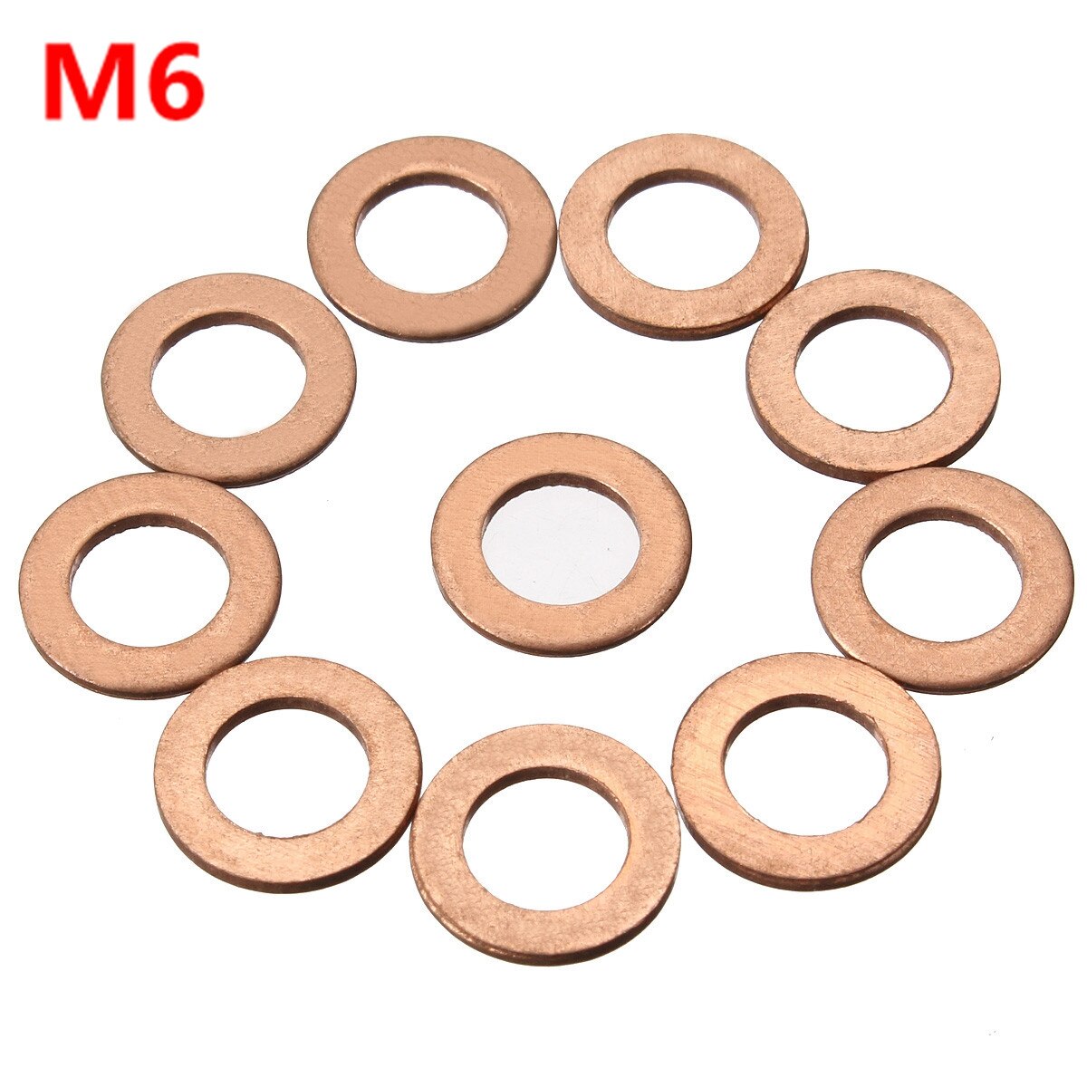 10x M6/M8/M10/M12/M14 Motorrijwiel Brake Brandstof Banjo Seal Koper Crush Washer Enhancement: M6