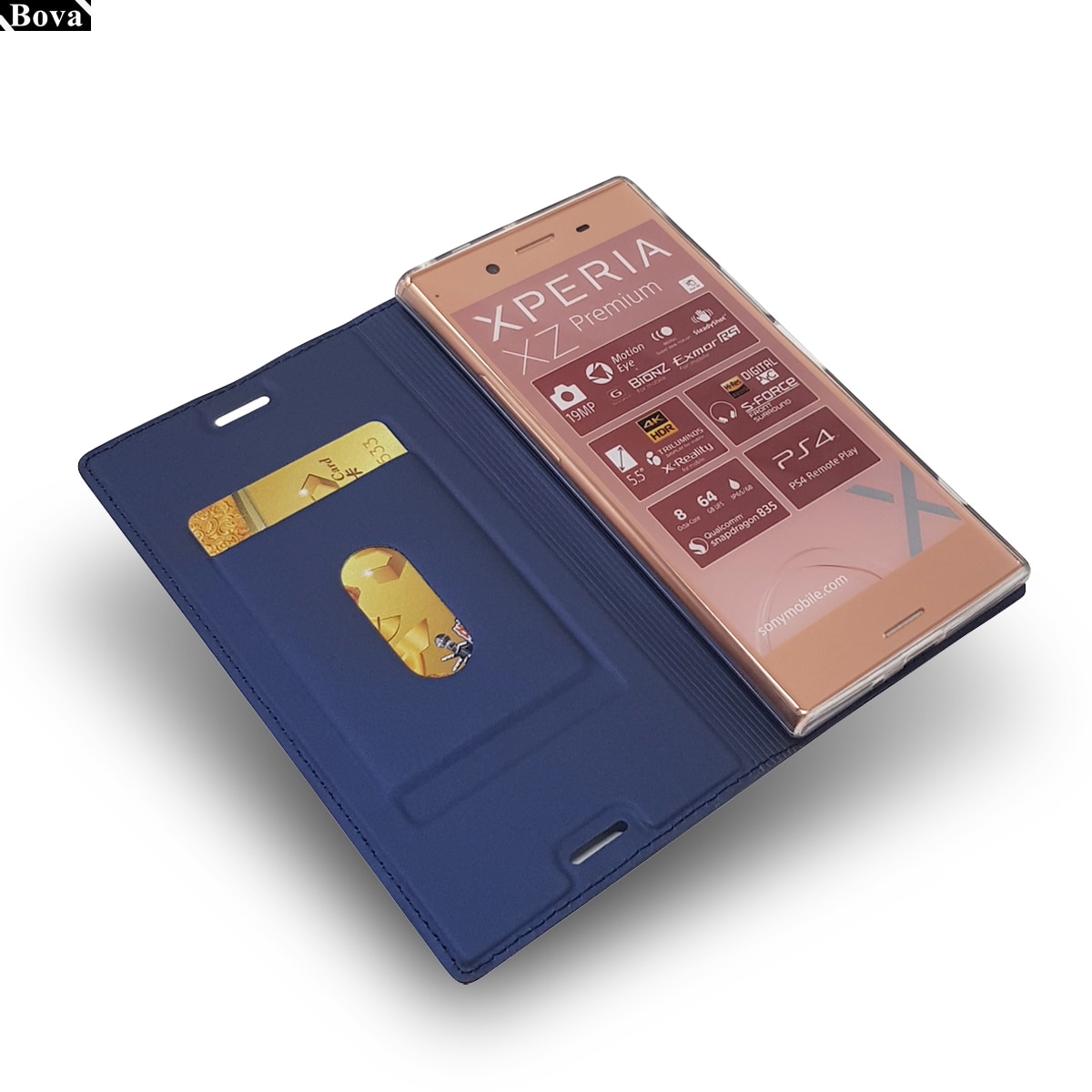 Lommebokveske til sony xperia xz premium flip cover telefon etui magnetisk adsorpsjon super tynn matt touch