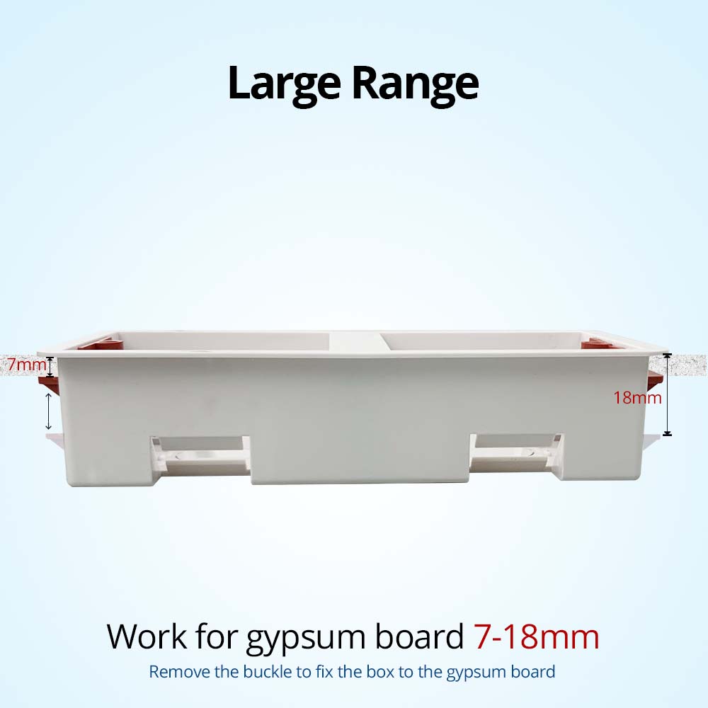 Wallpad 2 Gang Dry Lining Box For Gypsum Board Plasterboard Drywall 35mm Depth Wall Switch Box Wall Socket Cassette