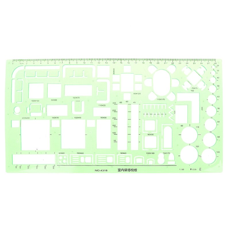 Plastic Circles Square Geometric Template Ruler Stencil Measure Tool Students