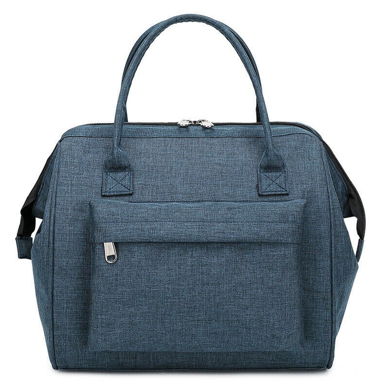 Isolierte Oxford Mittagessen Tasche Coolbag Arbeit Picknick Erwachsene freundlicher Lebensmittel Lagerung Lunchbox Frauen Damen Mädchen Tragbare fallen Thermos Tote: Blau