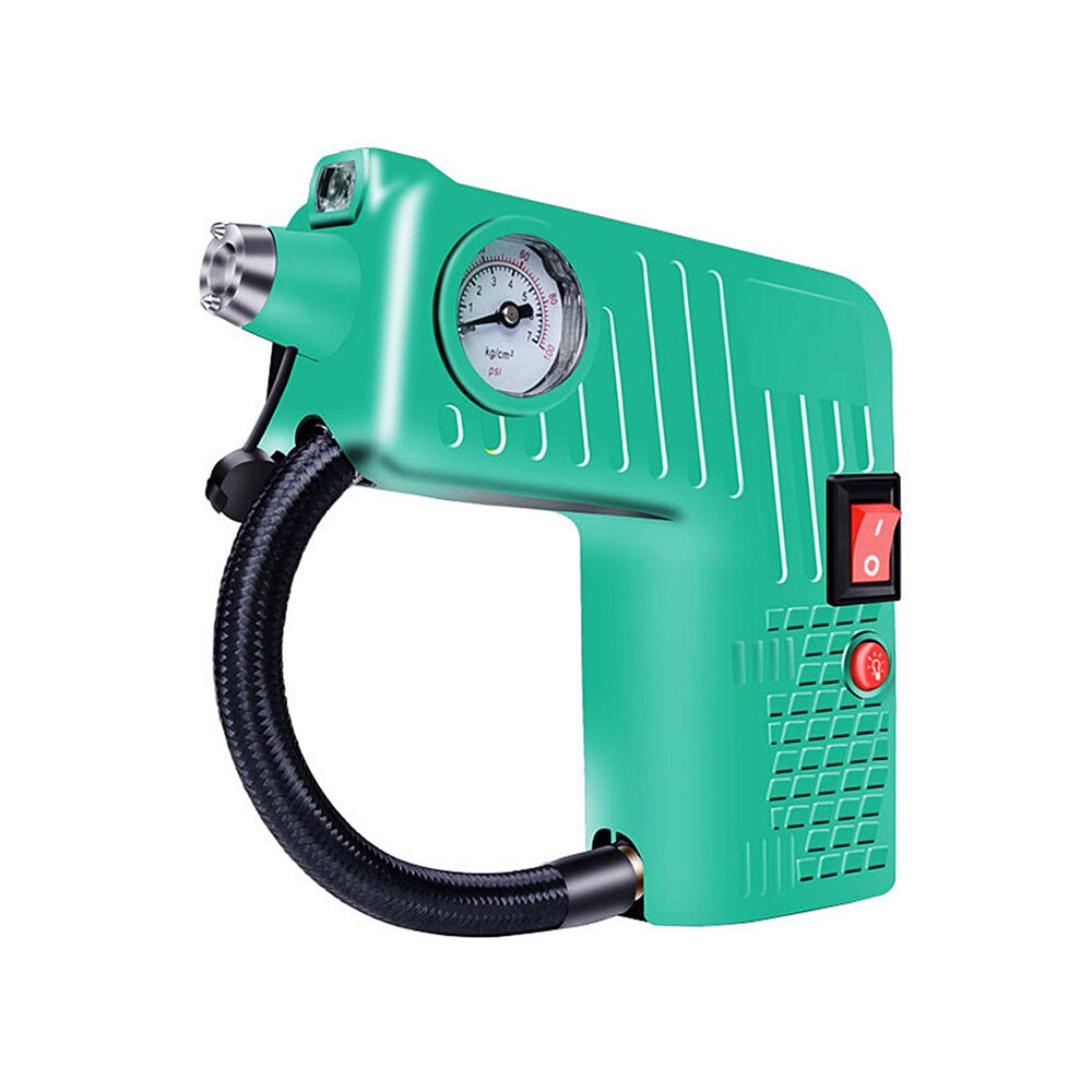 Draagbare elektrische auto luchtcompressor pomp bandenpomp 100 psi wielband luchtpomp voor auto motorfiets fiets  dc 12v: Groente