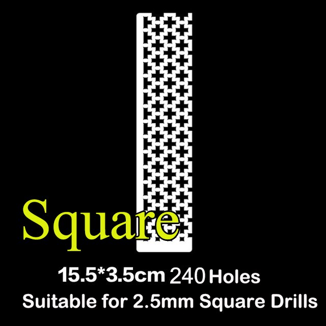 DIY 5D Diamond Painting Tools Stainless Steel Mesh Ruler Square Round Beads Drawing Ruler Diamond Embroidery Accessories: 240holes