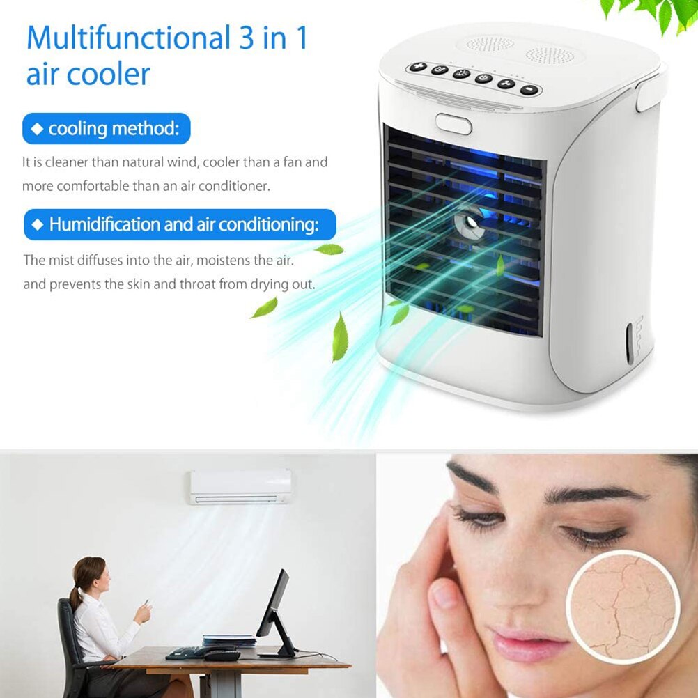 3 in 1 multifunctional Air Conditioner Fan Air Cooler With Water Tanks Home Desktop Mini Fans USB Charging Air Conditioning Fan