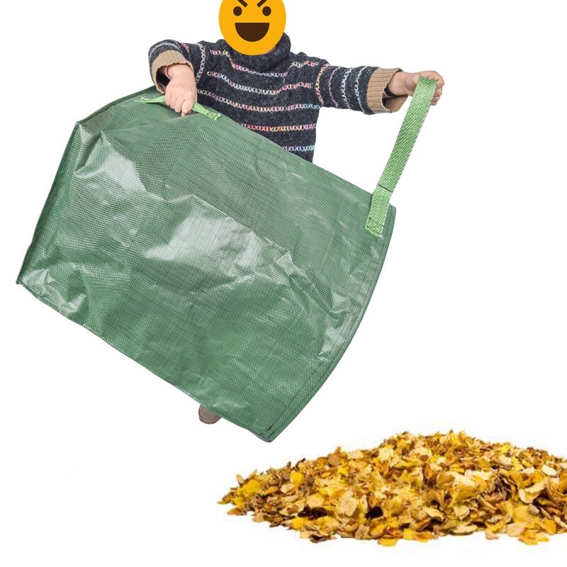 Stor kapacitet udendørs haveopbevaringspose kraftig bladpose holdbar genanvendelig affaldspose