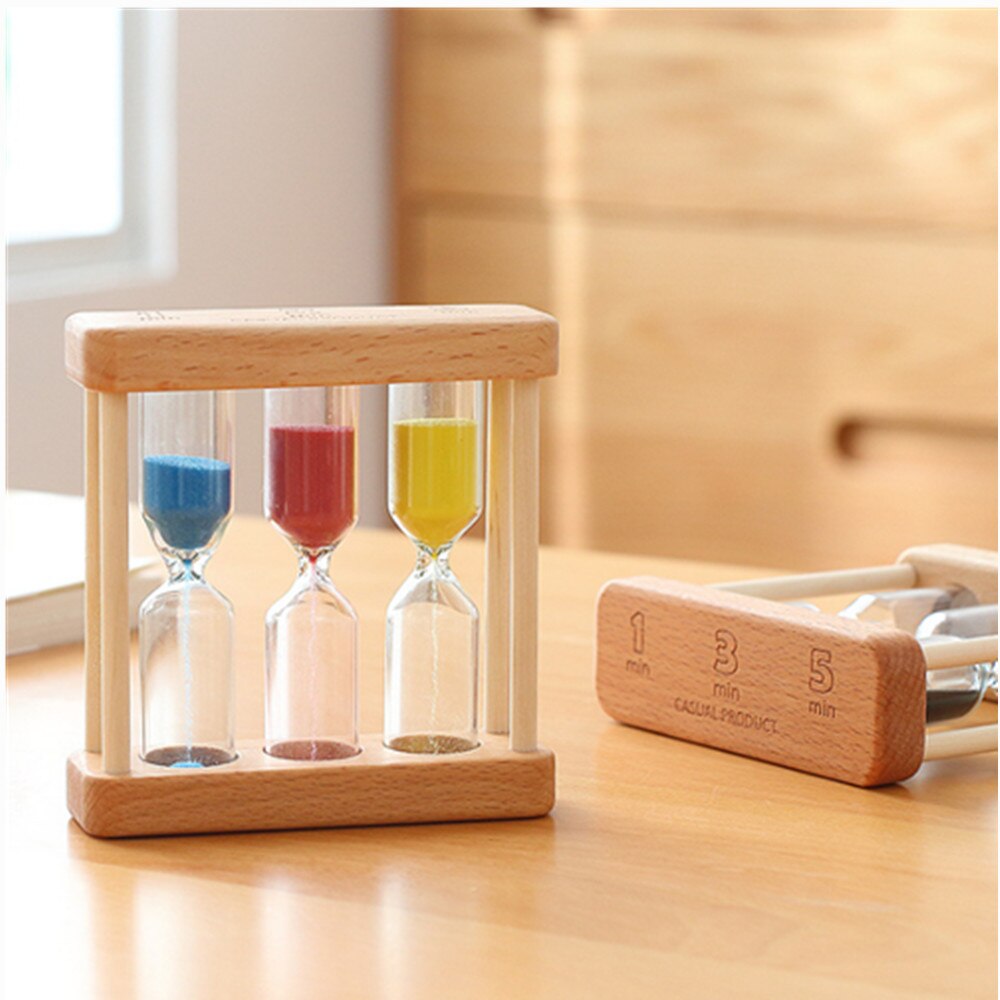 DIY Birthday Sand timer 1/2/3 minutes Japan style Wooden hourglass 1/3/5 minutes decoration timer on desktop