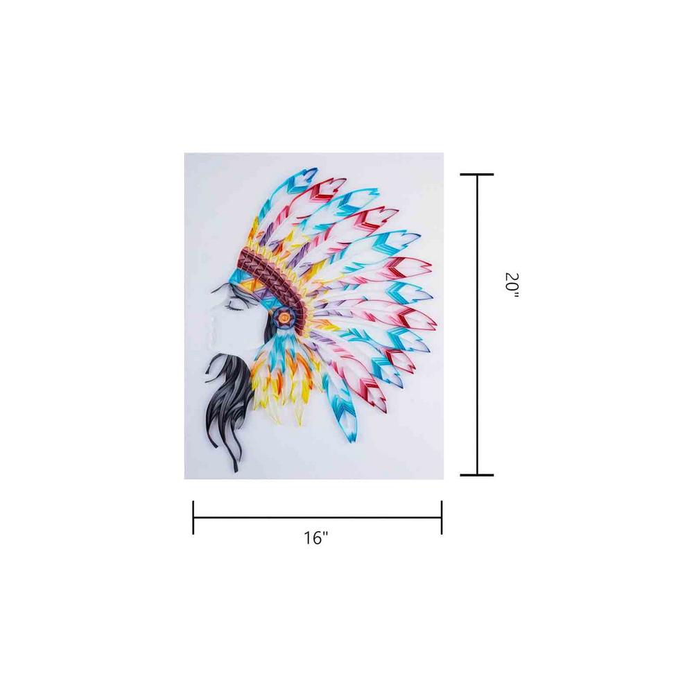 3D Indian dziewczyna Quilling papieru filigranowe obrazy dekoracje ścienne DIY Quilling papieru rzemiosło papierowe prezenty DIY Quilling papieru zestawy narzędzi 20in