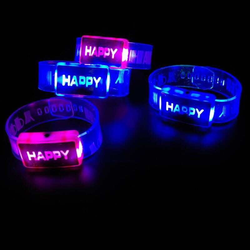 1 Pc Luminous Flashing Led Bracelet Festival Rave Glow Bangle Led Lighting Up Toys Party Favors Glow Party Supplies