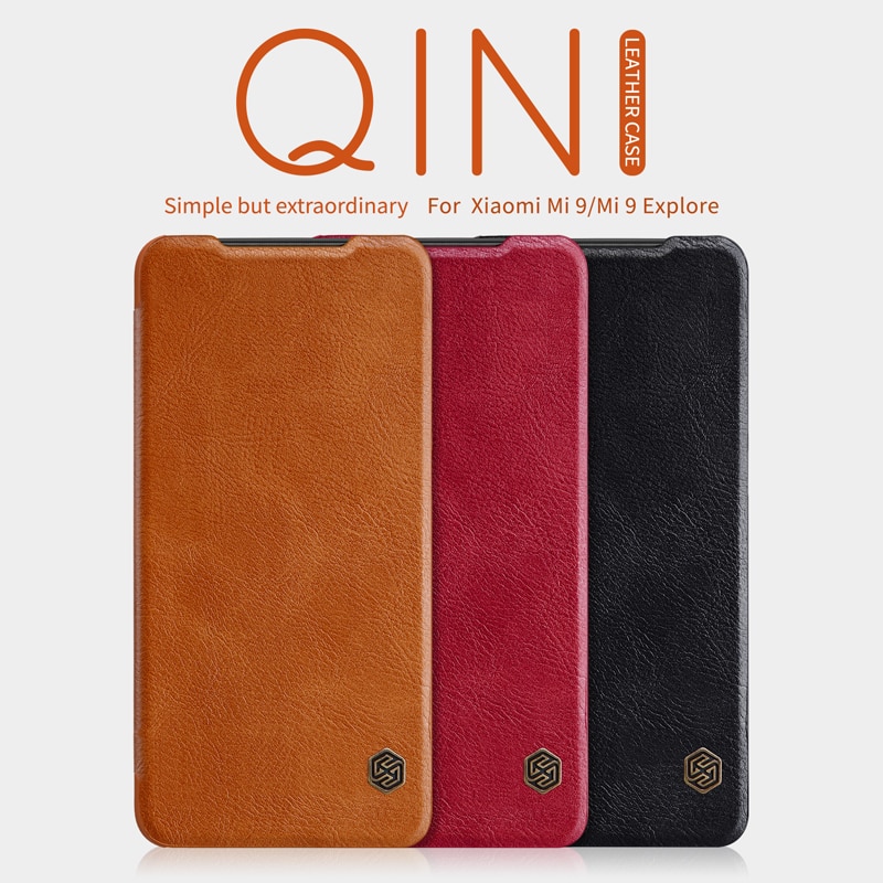 For xiaomi mi8 mi9 mi 9T Cover case Nillkin Qin PU Luxury Flip leather back cover wallet case for Xiaomi MI8 Redmi Note 7 case