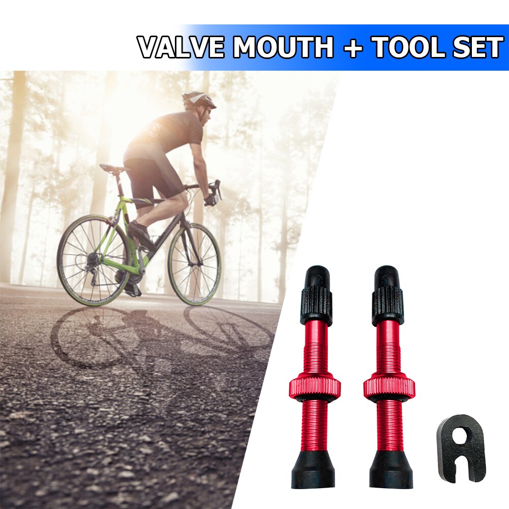 1 Pair Aluminum Bicycle Tire Valve with Tool Outdoor Anti-resistance Repairing Elements MTB Mountain Road Bike Tubeless Tires