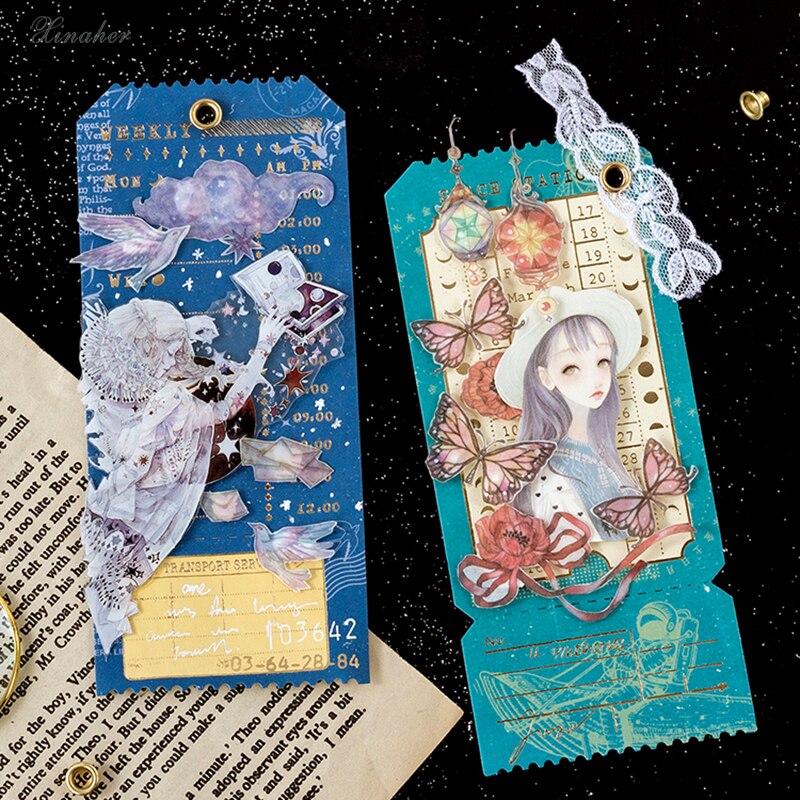 Papel de Material de tickets con función universal, organizador de álbumes de fotos para manualidades, álbumes de recortes de papel Vintage decorativos DIY