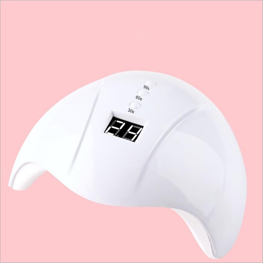 Smart sensor spikerlampe maskin led uv-lampe 36w spikertørker hurtigtørrende neglelampe 30s/60s/99s timer usb-kontakt 12 lampeperler: Hvit