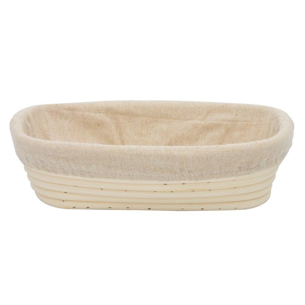 Rectangle Bread Proofing Basket, Banneton Brotform Bread Dough Paste Rising Rattan Basket w/Liner Combo: Rectangle 23x13x6cm