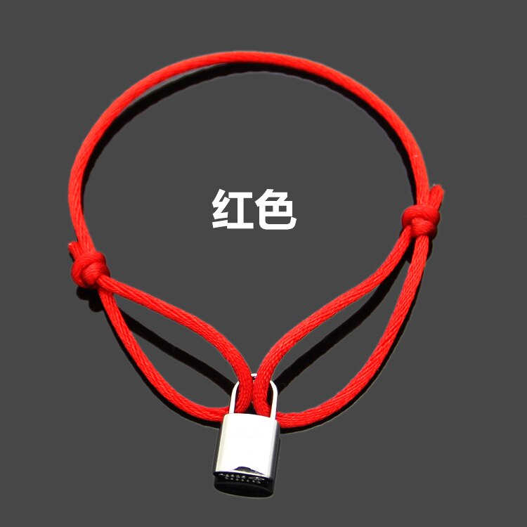 Titanium steel jewelry V charity version lock Cotton Rope Bracelet lovers lock Red Rope Bracelet