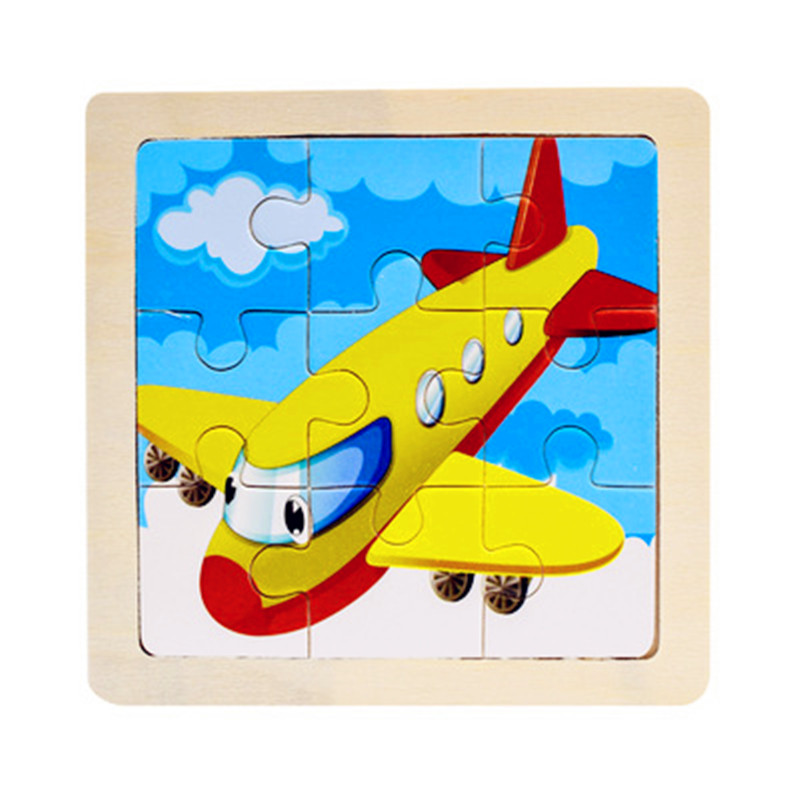 Mini Größe 11*11 CM Kinder Spielzeug Holz Puzzle 3D Baby Cartoon Tier/Verkehrs Holz Puzzles Jigsaw Bildungs spielzeug für Kinder