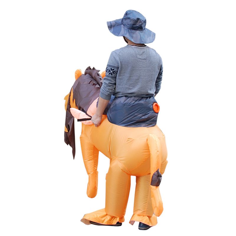 Inflatable Mount Tiger Lion Costume Fancy Dress Cosplay Halloween Theme Party Toy Adults Performance Prop