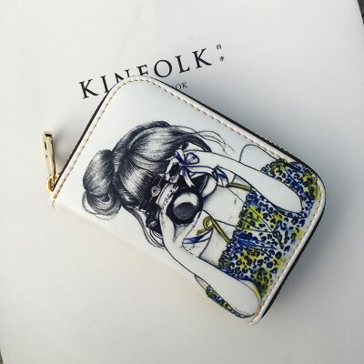 Famous Brand Credit Card Holder Porte Carte Printting Cartoon Children's Purse Card Wallets Monederos Para Mujer: camera coin holder