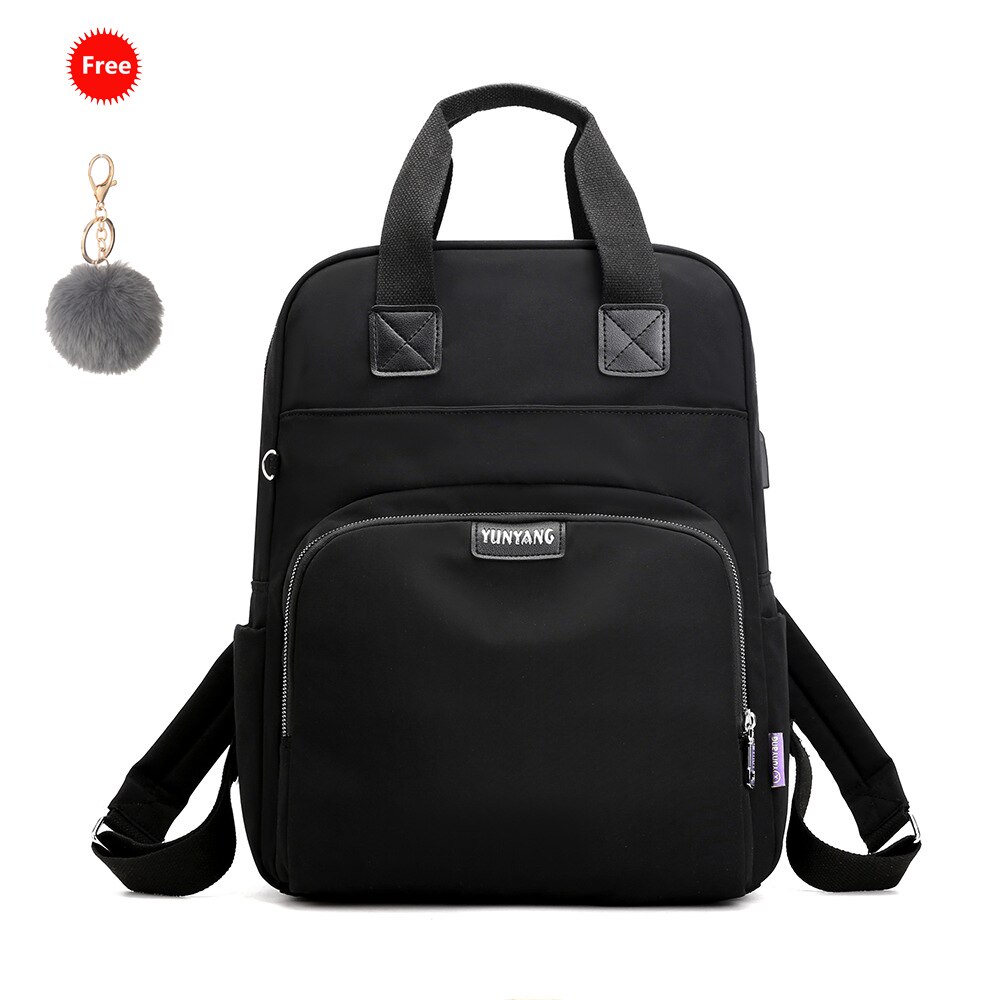 Sac à dos chargeur USB pour filles, hommes, femmes, voyage, cartable pour garçons et adolescents: Black