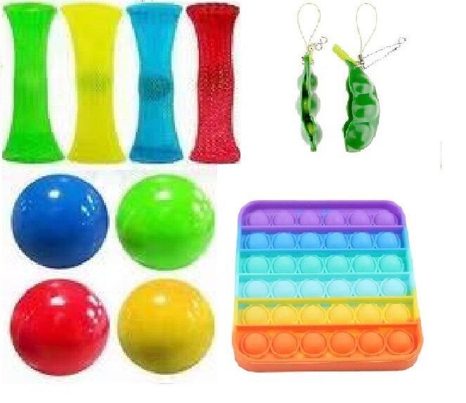 23PCS Pack Zappeln Sensorischen Spielzeug Set Stress Relief Spielzeug Autismus Angst Relief Stress Pop Blase Zappeln Spielzeug für Kinder erwachsene: 11PSC