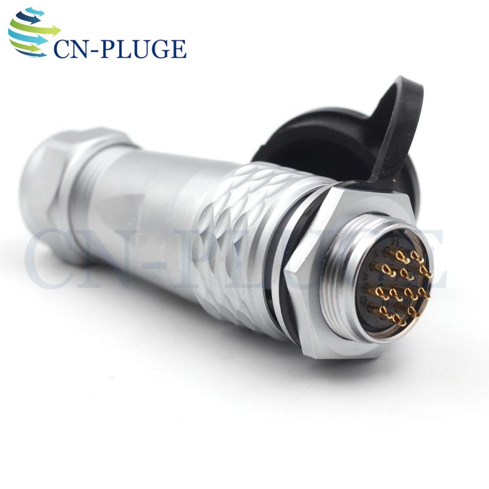 Waterproof 12 pin Automotive Wire Connector WEIPU SF20 Series 20mm Circular Panel Mount Connector Male Plug & Female Socket IP67