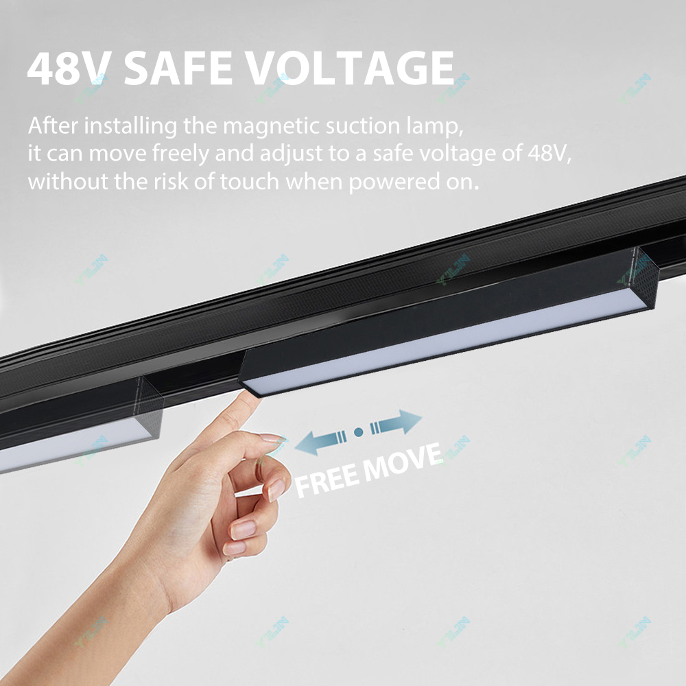 Nowa magnetyczna lampa szynowa 48V doprowadziło krata powódź lampa reflektor sufit lampa tor szyna linia światła nie Główny światło oświetlenie projekt