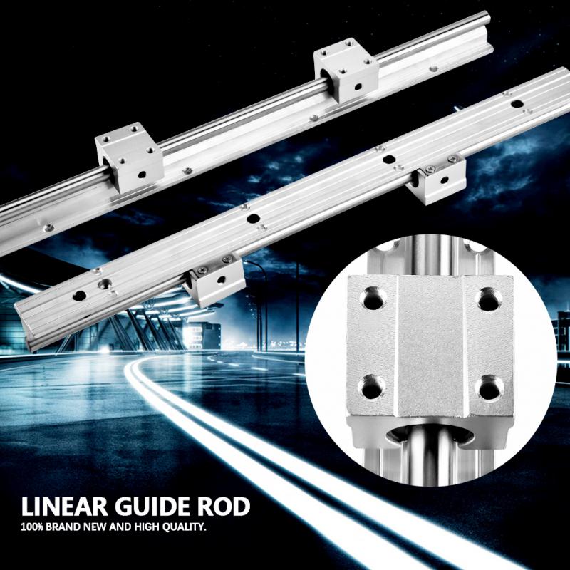 2 stks SBR10-400mm Linear Motion Guide Rod Shaft + 4 stks SBR10UU Blokken Schuiven Lineaire geleiderail