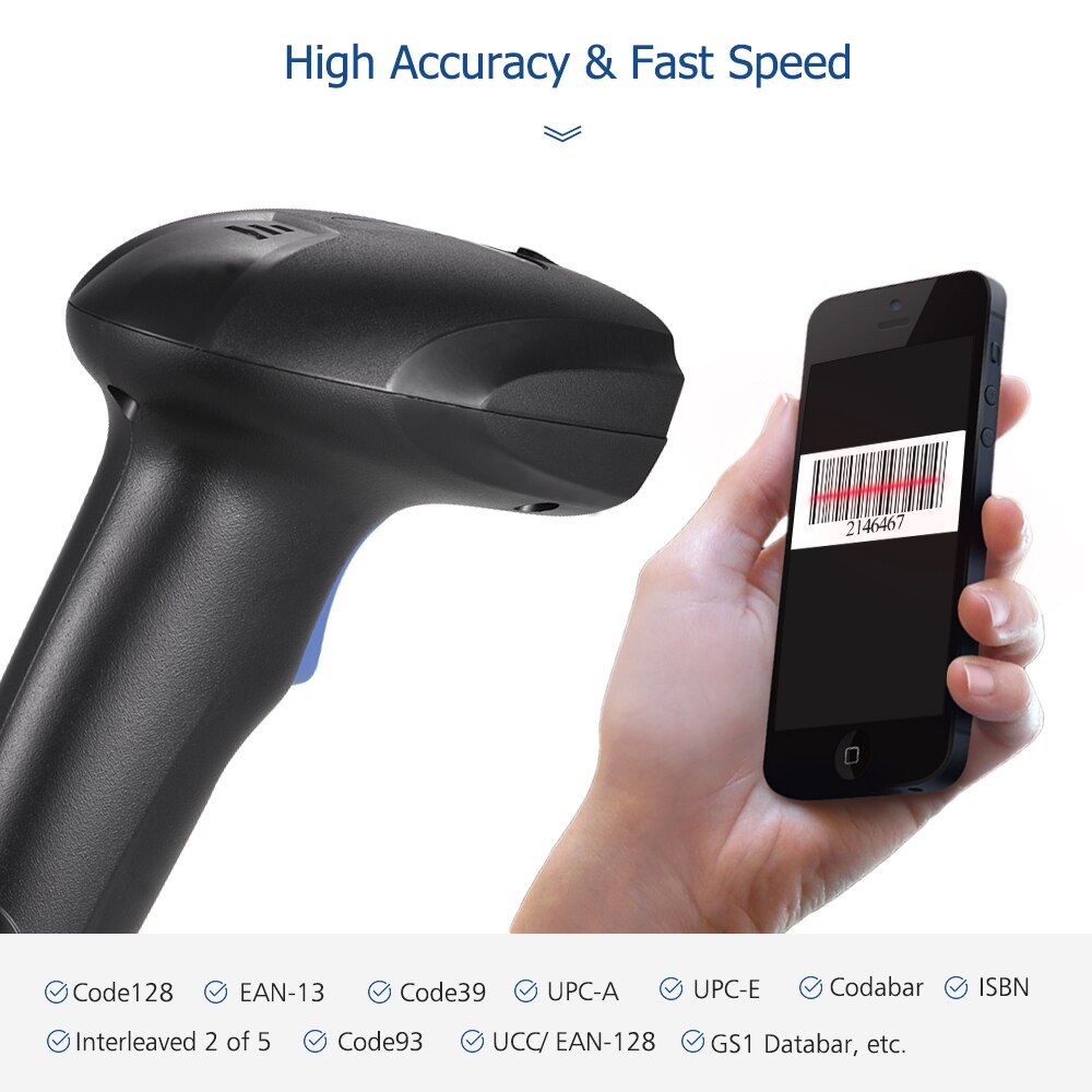 Aibecy Handheld CCD Barcode Scanner Automatic USB Wired 1D Bar Code Scanner Reader for Mobile Payment Computer Screen Scan