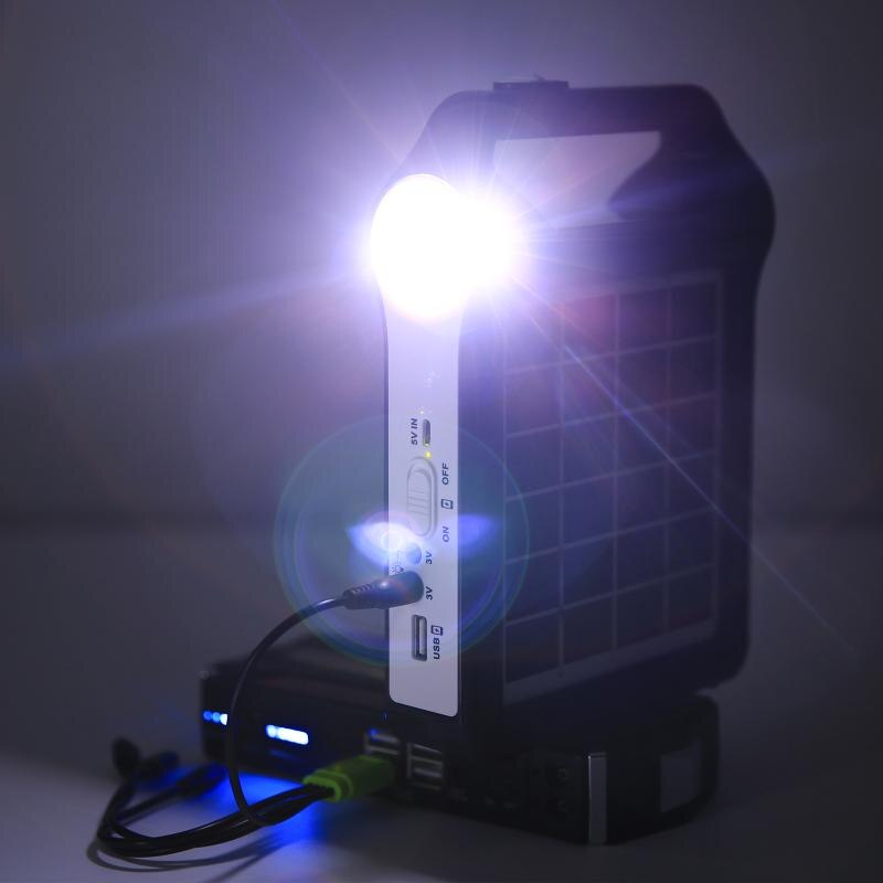 Portable 5V Rechargeable Solar Panel Power Storage Generator System USB Charger With Lamp Lighting Home Solar Energy System Kit