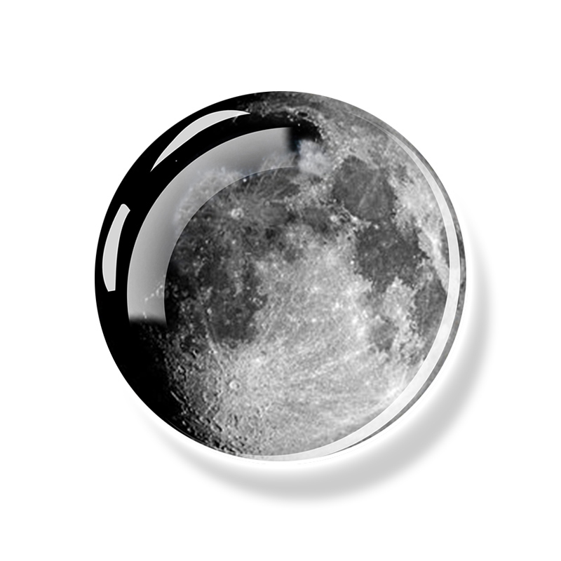 Solar System Luminous Magnet Fridge Planet Universe Outer Space Refrigerator Magnets Stickers Glass Glow In The Dark Home Decor: Light Grey