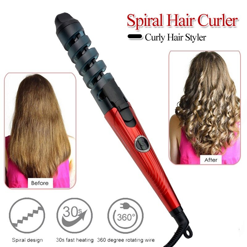 Hair Curler Irons Spiral Curling Wand Fast Heated Ceramic Wand Curling Magic Hair Crimper Iron Corrugation For Hair Styler Tool