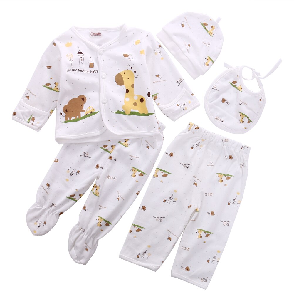 0-3M Newborn Baby Unisex Clothes Underwear Animal Print Shirt and Pants 2PCS Boys Girls Baby Clothing Soft Underwear