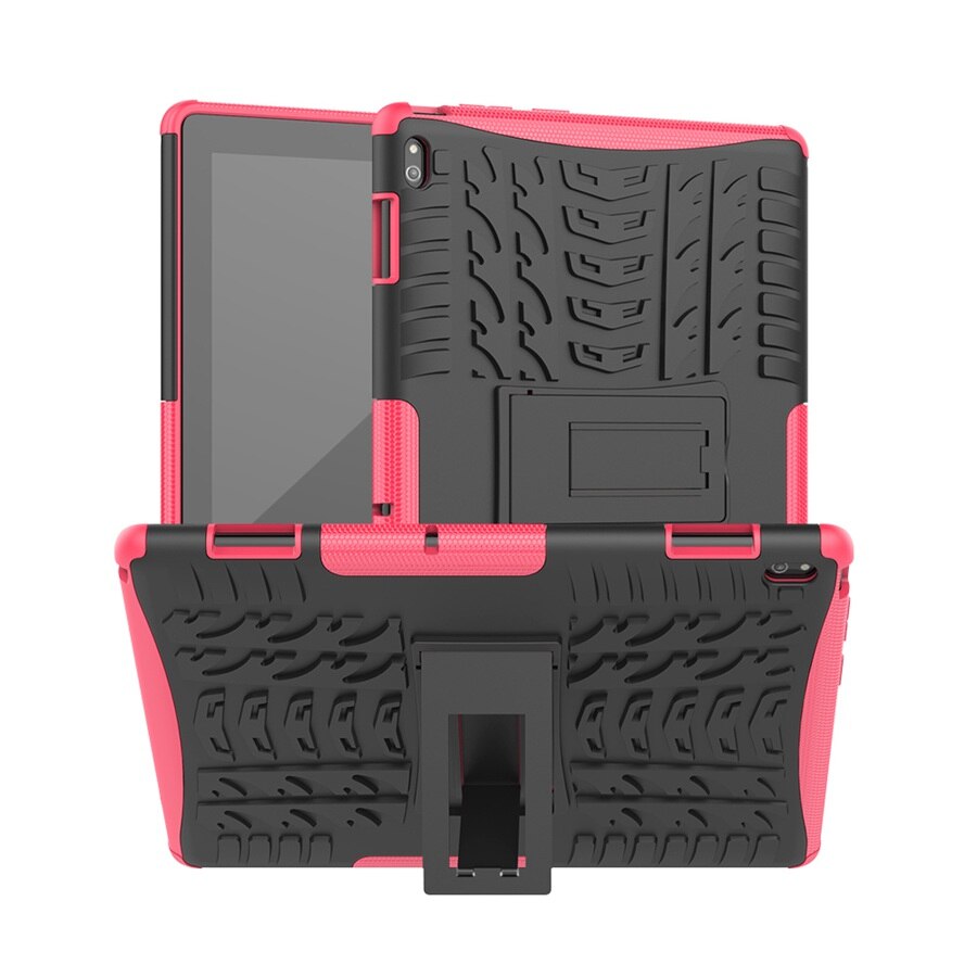 Stoßfest Rügestochen Für Lenovo Tab E10 fallen 10,1 zoll TB-X104F TB X104F fallen TPU + PC hybrid rügestochen Stehen Tablette abdeckung + Stift: Rose