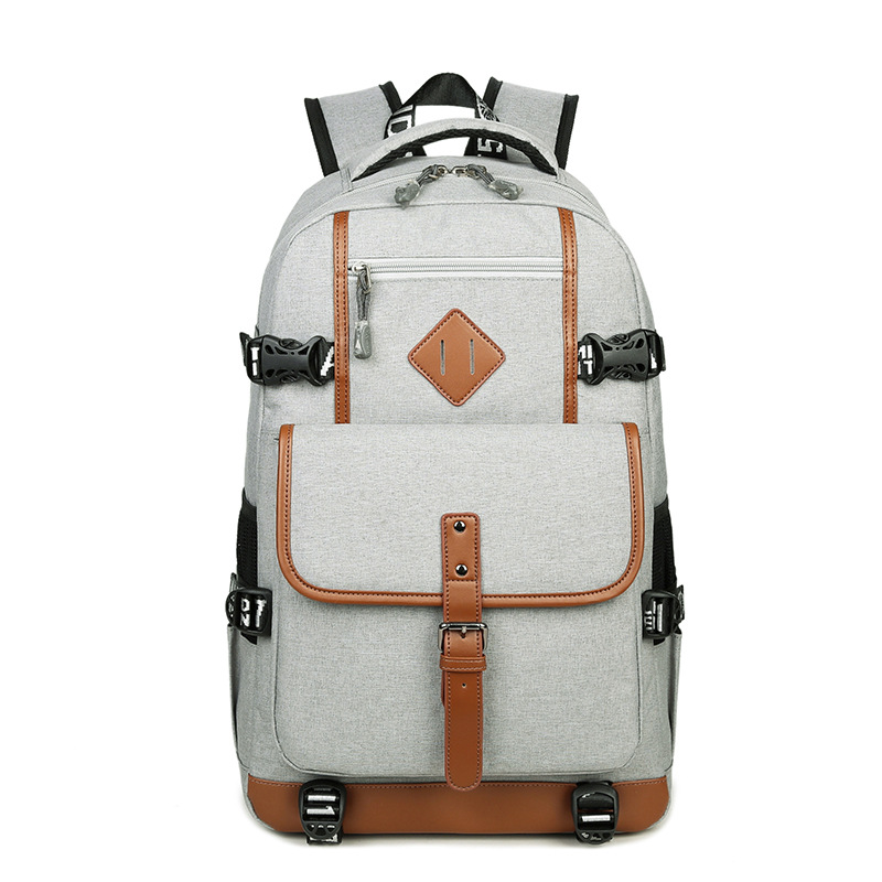 AOLIDA Oxford Backpack For Teenagers College School Backpack Student School Bags For Boys Fits 15.6&#39;&#39; Laptop Men&#39;s Backpacks: gray