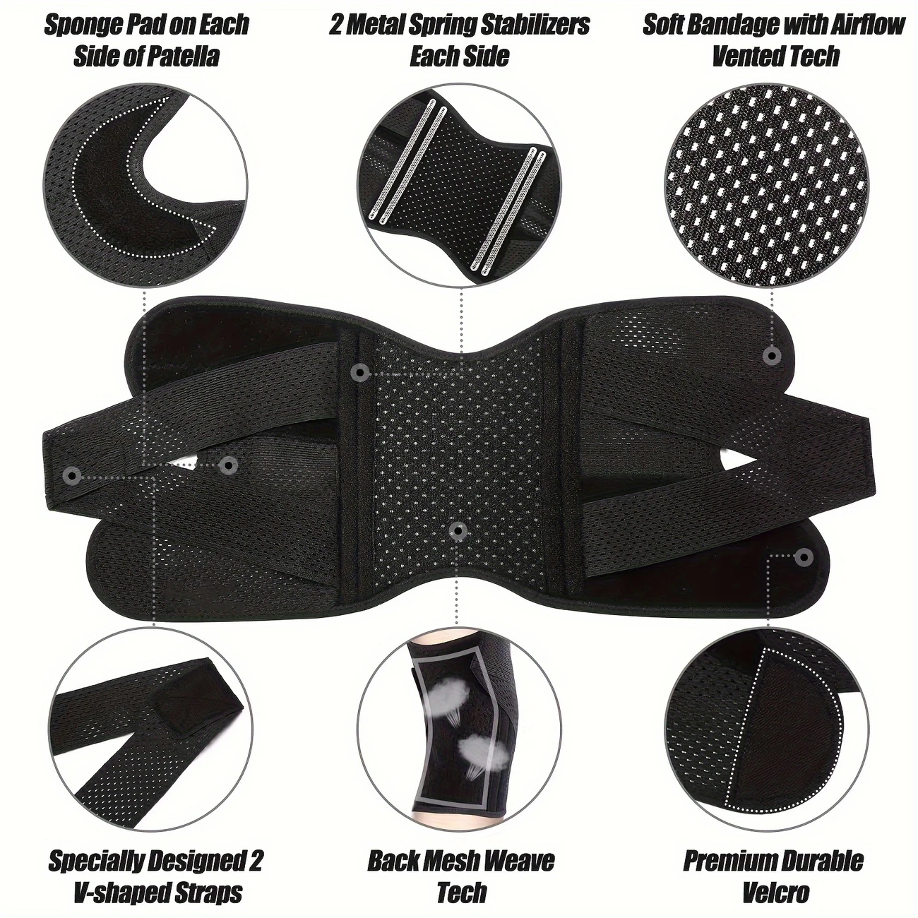 Rodilleras deportivas, baloncesto, ciclismo, correr, ajuste de articulación de rodilla, rodilleras de menisco, correas rotulares
