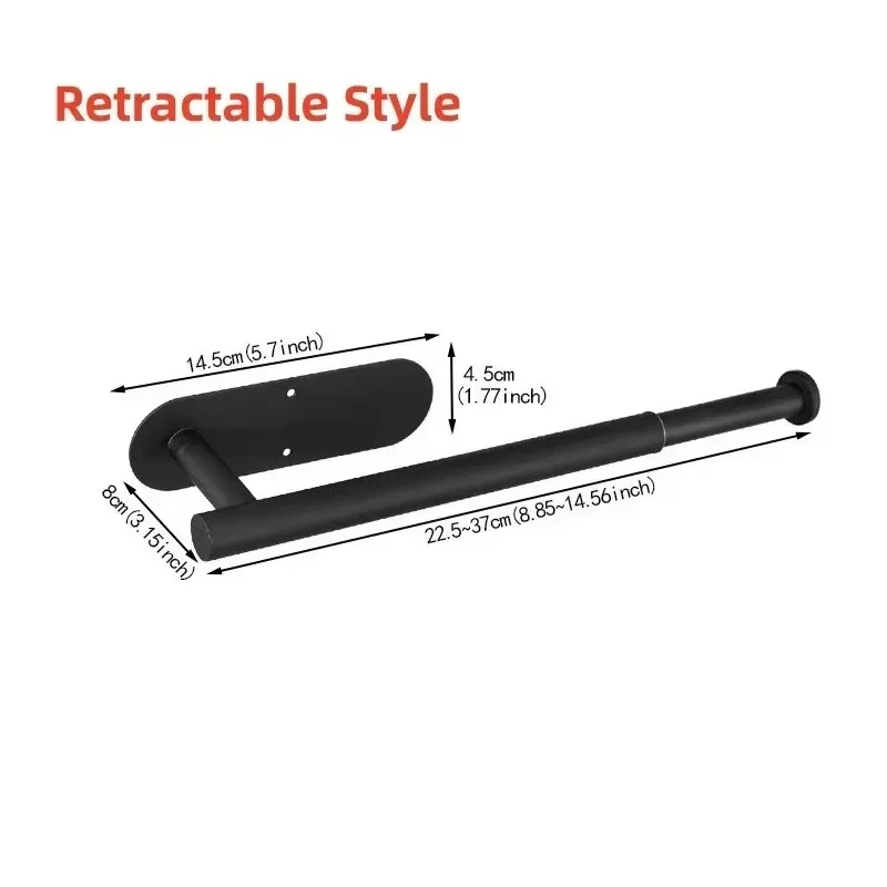 Paper Towel Holder Under Cabinet Wall Mount Stainless Steel Black Kitchen Paper Towel Rack Bathroom Self Adhesive No Drilling: Navy Blue