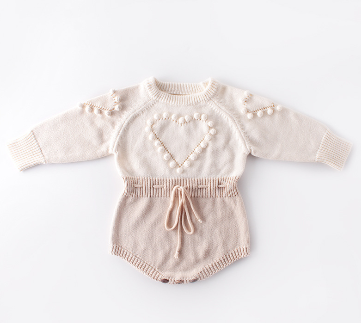 Winter Kids Baby Meisjes Jongens Bodysuits Breien Lange Mouw Wol Prinses Driehoek Jumpsuit Peuter Kids Kleding 0-24M