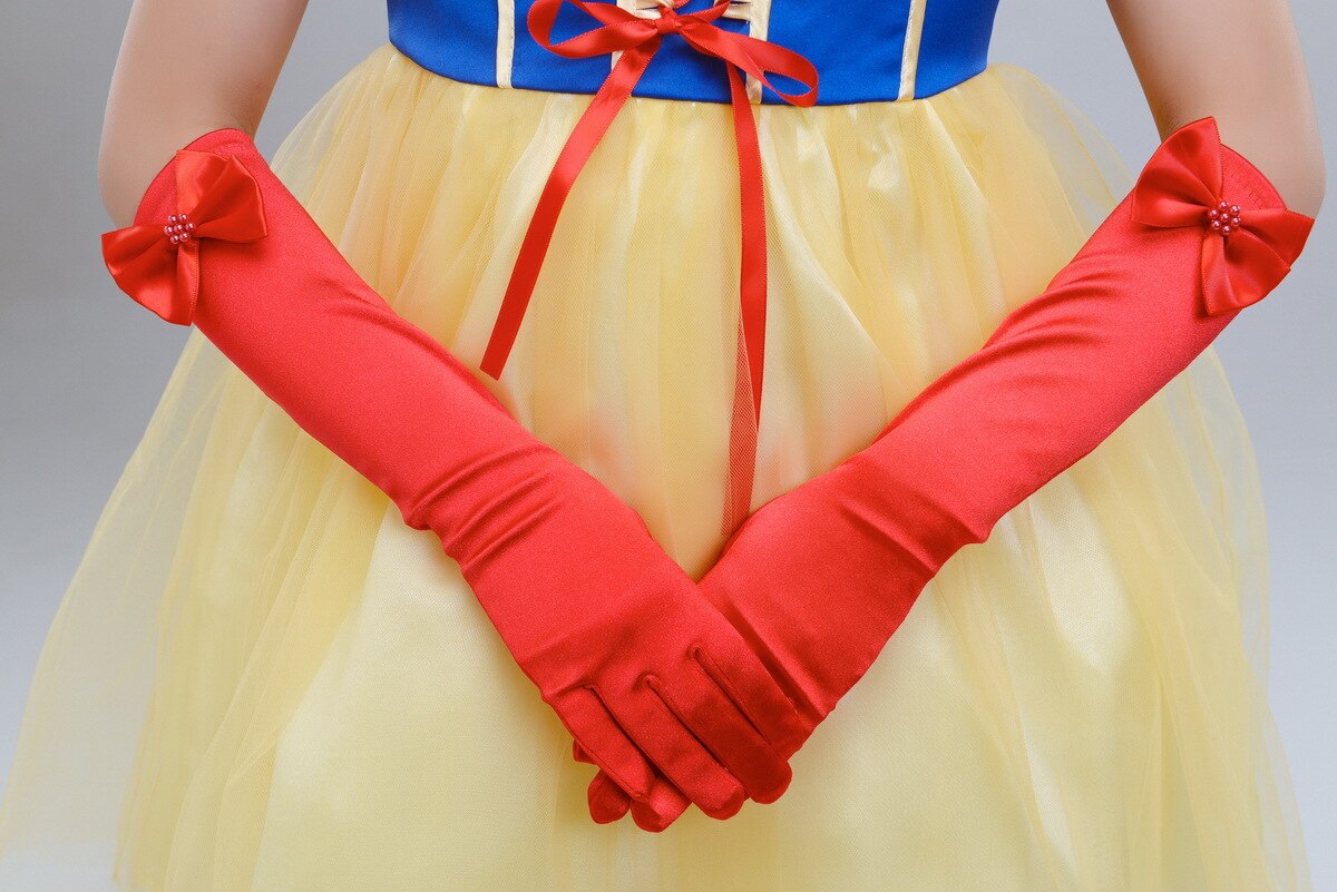 1 par de guantes de lazo de encantadora de boda para niñas y flores, accesorios de comunión para ceremonia, guantes para niños