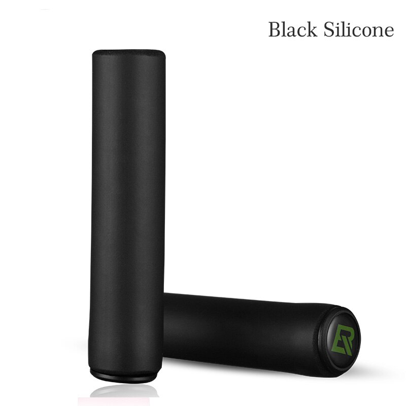 Rockbros bike grips mtb silikon svamp styre sykkel grep manopole mtb grips sykkel tilbehør 2 stiler 4 farger: Svart silikon