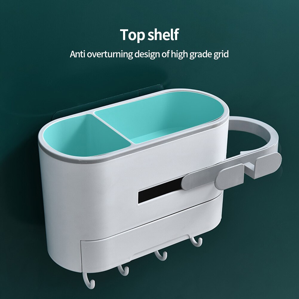 Multifunctional Wall-Mounted Hair Dryer Storage Rack Drawer Hair Dryer Rack Wall-Mounted Cosmetics Household Bathroom Decoration