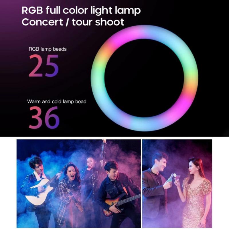 Dimmable RGB LED Selfie Ring Fill Light Photo Ring Lamp For Makeup Video Live Aro De Luz Para Celular For Iphone 12 Samsung