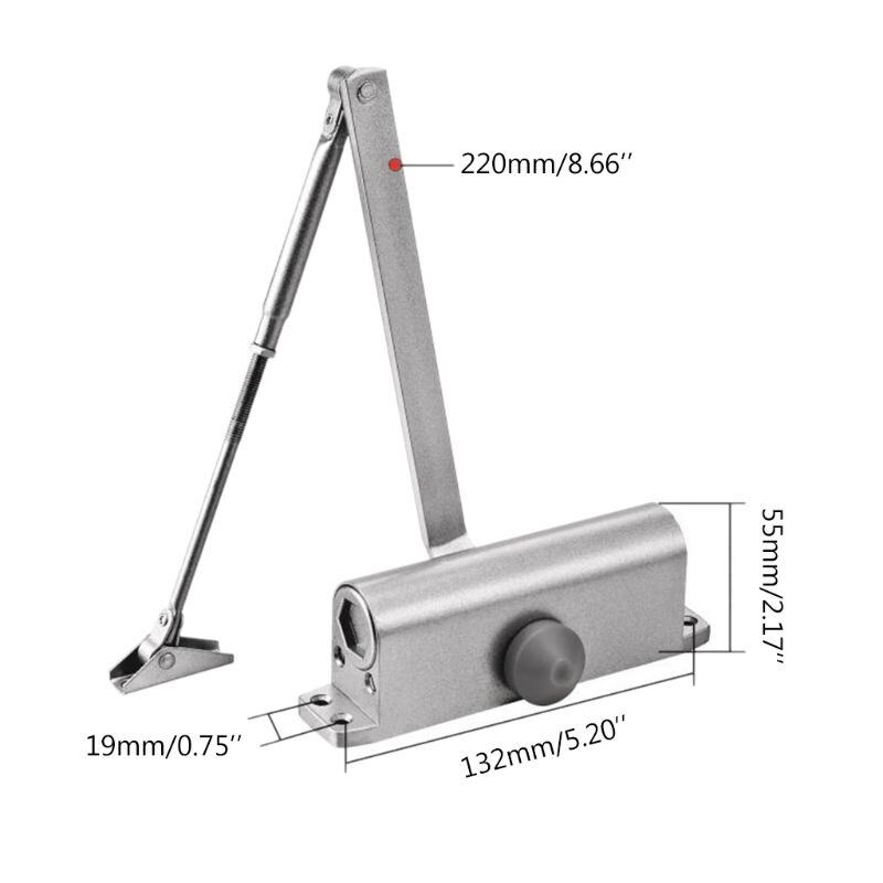 Round Type Adjustable Automatic Spring Hydraulic Door Closer Closing Latching
