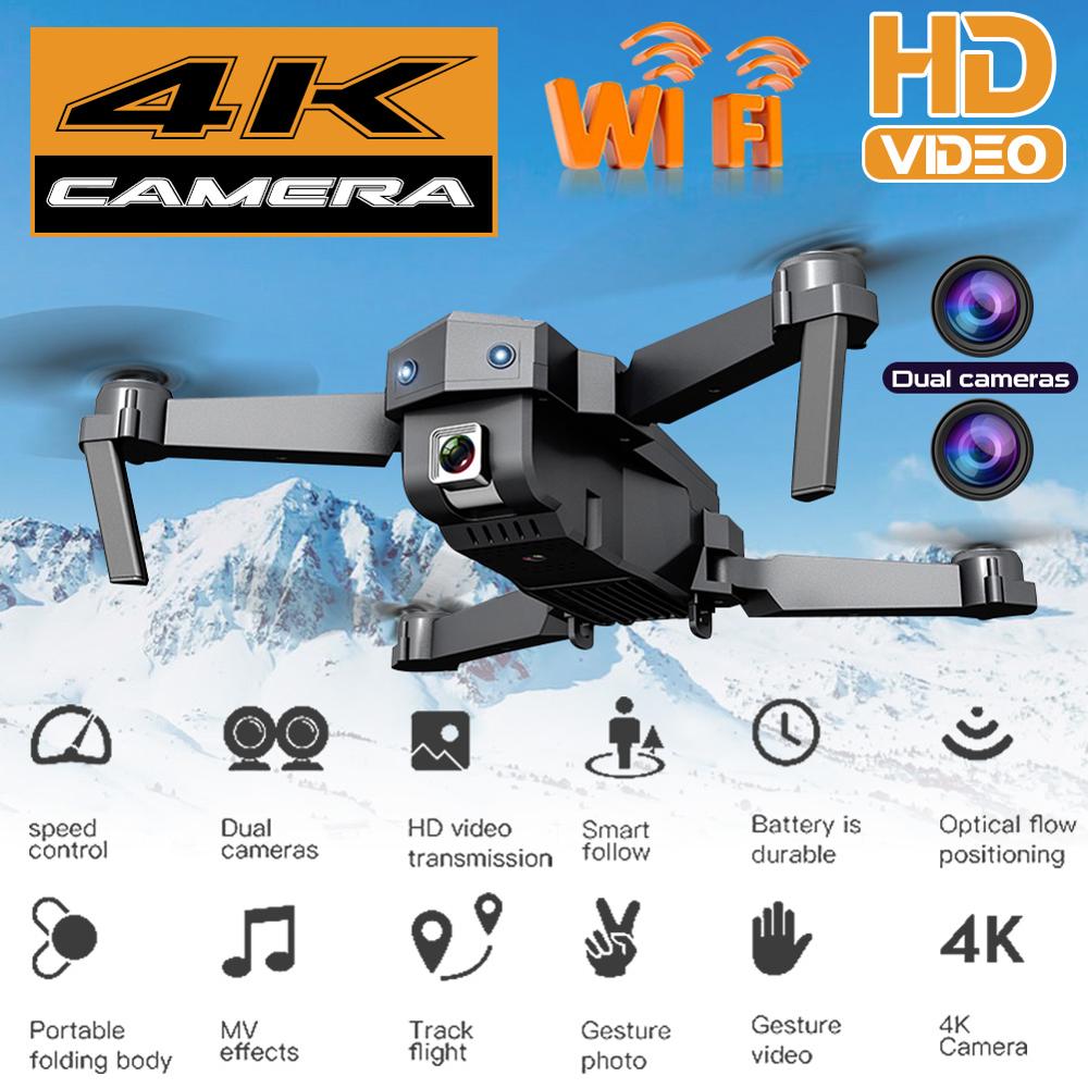 Sg107 4k 1080p hd kamera mini drone 4k optisk flow dobbelt kameraer 50x zoom rc quadcopter rtf foldbar quadcopter fly