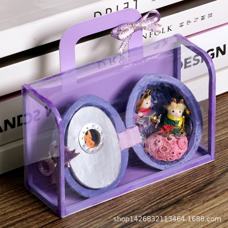 birthday Smart house DIY house Mini seed world hand assembled mini model girl's: purple