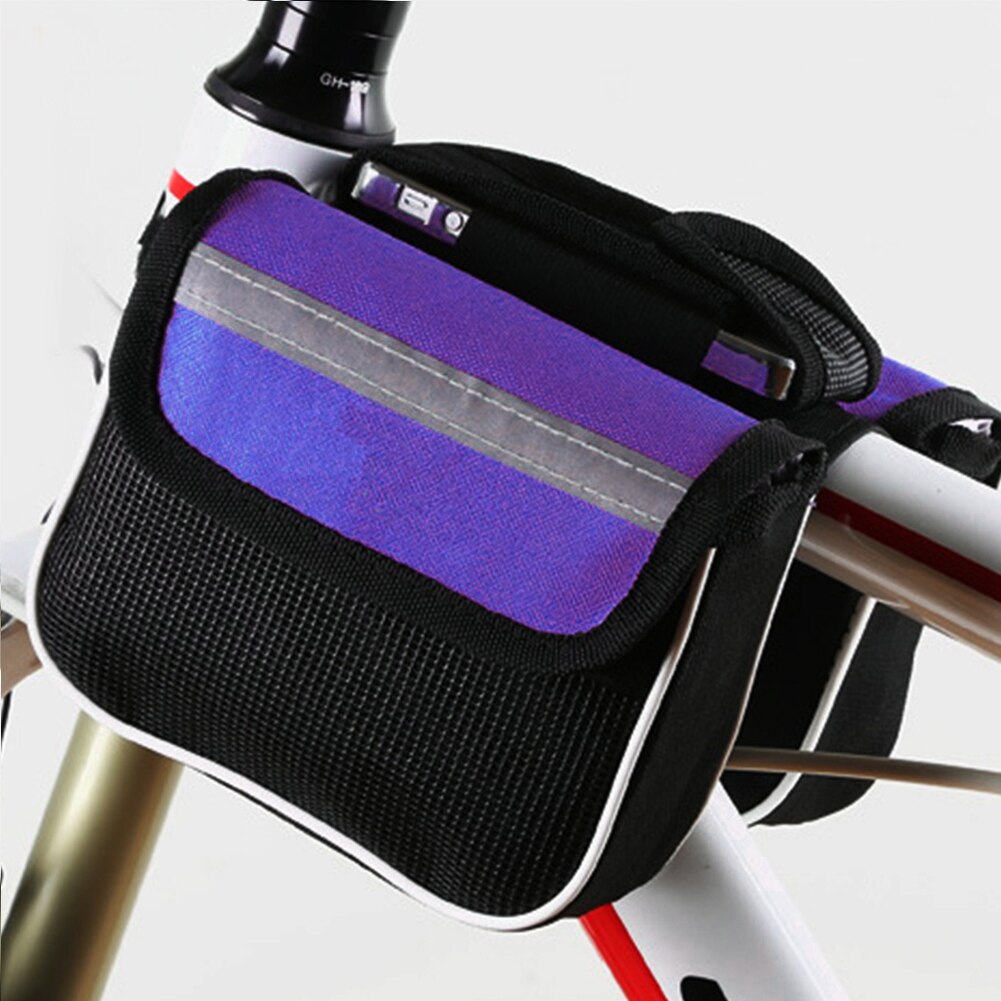 Mtb Fiets Zadeltas Frame Top Tube Fietsen Telefoon Case Fiets Pouch Telefoon Dubbele Tas Fiets Accessoires Reflecterende Streep