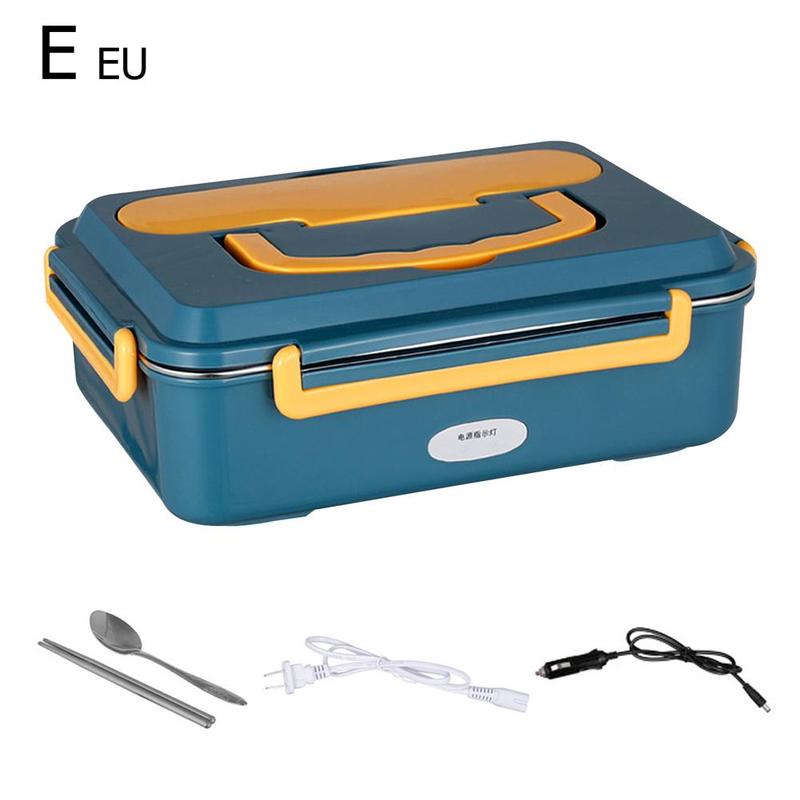 2 In1 Electric Heated Lunch Box 220V 110V 24V 12V Steel Food Heater Heating Container Food Warmer R7X7: E