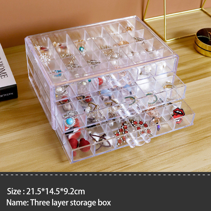 Caja organizadora de plástico transparente multifuncional con rejillas, contenedor, caja de almacenamiento para decoración de uñas, organizador de cuentas, joyería DIY para manicura: Amarillo claro